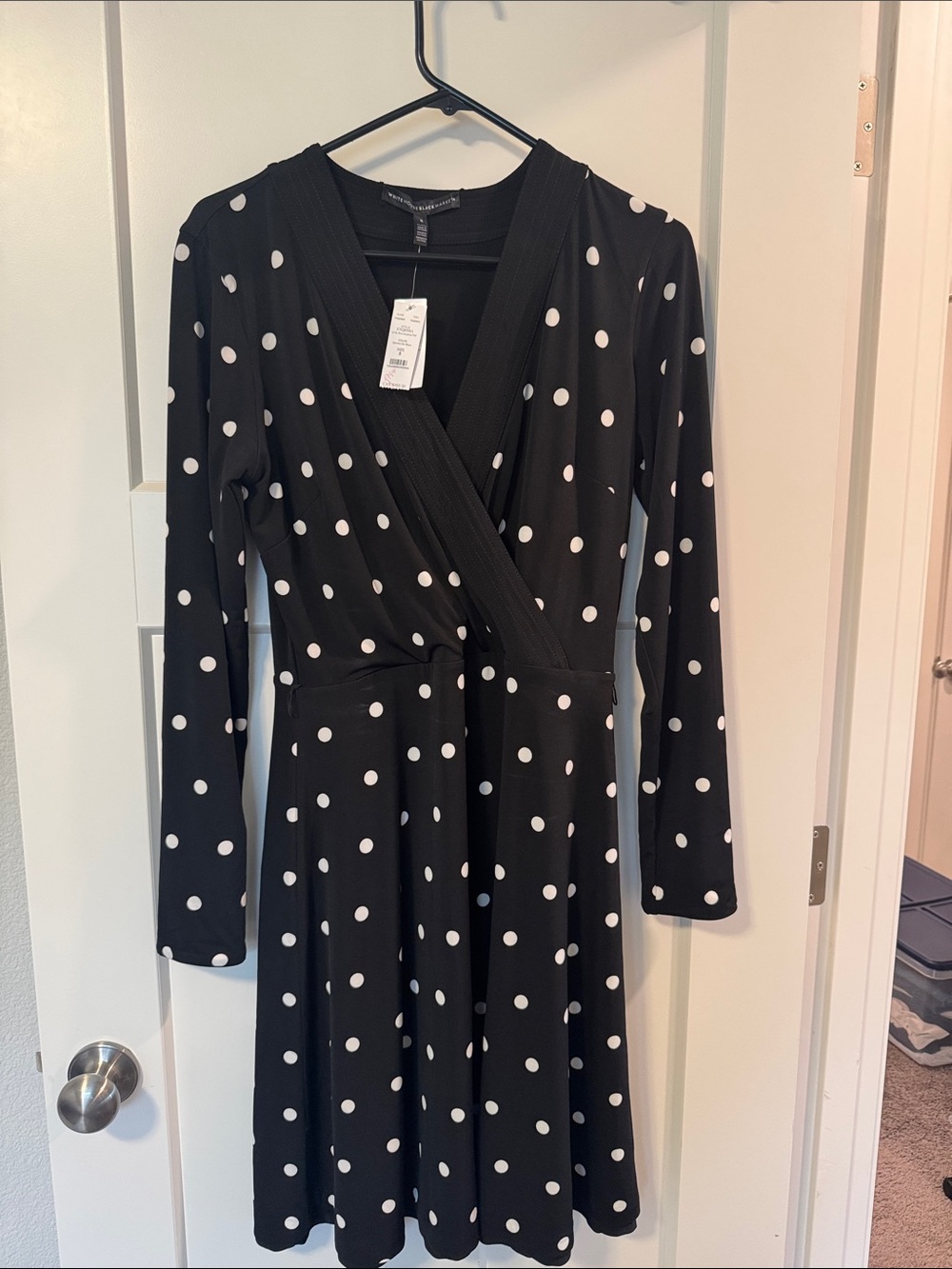 White House Black Market Polka Dot Wrap Dress - Women's